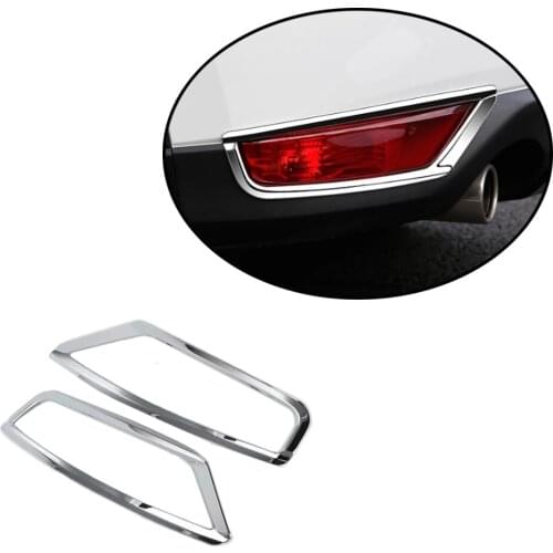 JEAZEA 2Pcs ABS Chrome Rear Fog light Fog lamps Cover Trims Decoration Bezel Molding Sticker For Mazda CX5 CX-5 2017 2018