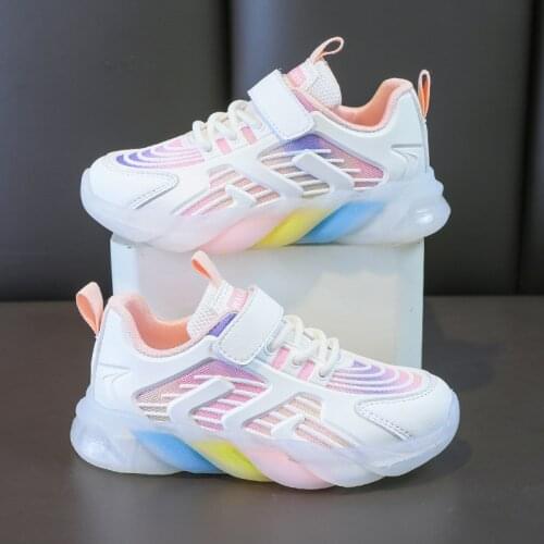 Girls Sneakers Four Seasons Children Breathable Light Casual Sports Shoes Girls Running Shoes Baby White Shoes Kids Zapatilla