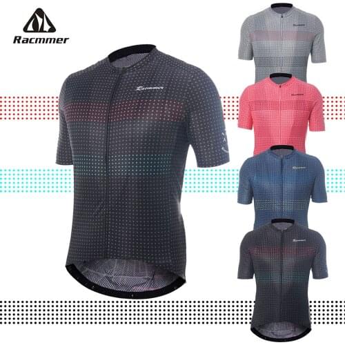 Racmmer AERO Cycling Jersey Summer Mens Dots Flyweight Jersey Mtb Breathable Clothes Bicycle Clothing Bike Racing Kit