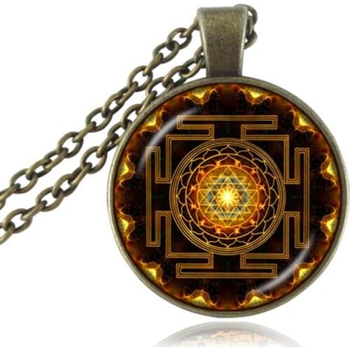 Hot sale Sri Yantra Pendant Necklace sri lanka pendant sri chakra Necklaces & Pendants meditation Jewelry wholesale