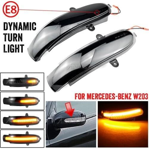 Flashing Water Dynamic Indicator Blinker For Mercedes Benz C Class W203 S203 CL203 2001 - 2007 LED Turn Signal Side Mirror Ligh