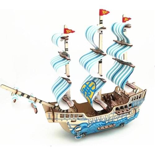 DIY Model toys 3D Wooden Puzzle Dream number ship Wooden Kits Puzzle Game Assembling Toys Gift for Kids Adult P59