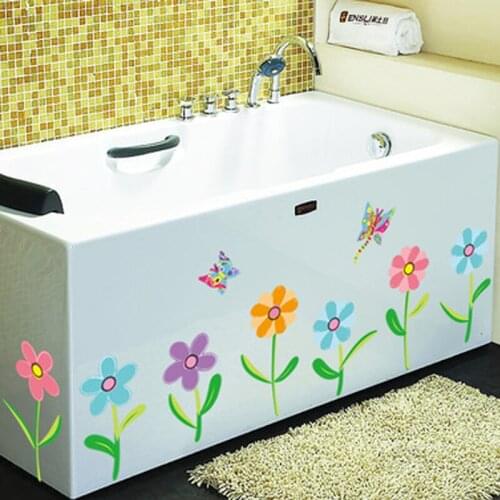 Cartoon Fantastic Flowers Grass Butterfly Wall Stickers Decal For Living Room Bedroom Decoration Diy Baseboard Sticker Mural Art