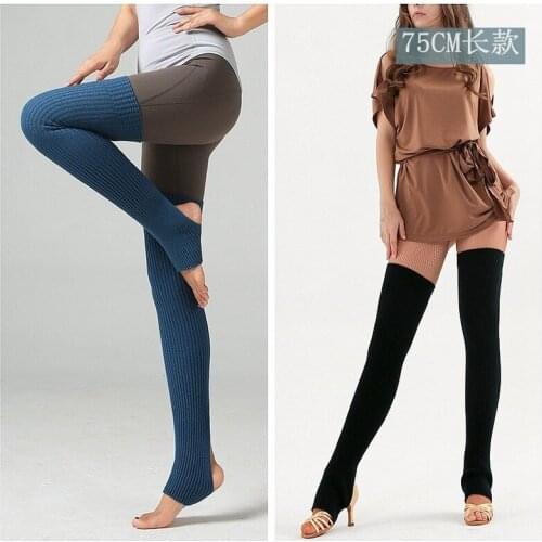 Adult Ballet Dance Socks Woolen Yoga Warm Latin Leggings Set Lengthen Foot Over Knee Pile Stacking Socks 75CM
