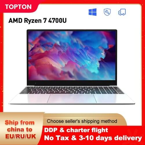 Topton H7 15.6 inch Ultrabook AMD Ryzen 5 3500U 7 2700U Max 36GB DDR4 2TB NVMe SSD Metal Notebook Windows 10 Pro Gaming Laptop