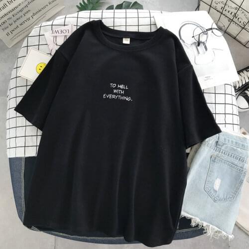 New Women Short Sleeve T-shirts Women Korean-Style Loose Harajuku Letter Printed Chic Simply All-match Ulzzang Leisure 2021