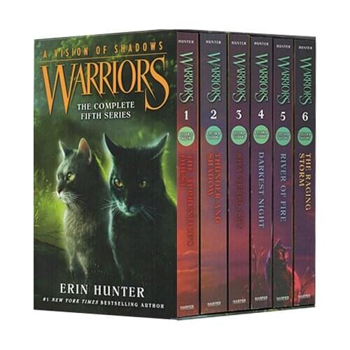 8-15 year 6book/set Erin Hunter Warriors A Vision of Shadows English picture story books Children literature chapter Bridge Book