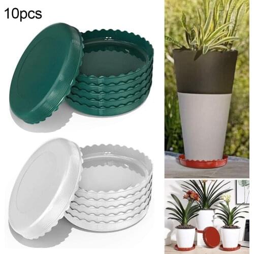 10Pcs Plastic Flower Pot Drip Trays Indoor Outdoor Lace Creative Garden Balcony Planter Saucers Supplies