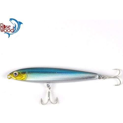 RoseWood 10g 14g 18g 24g Hard Fishing Lure Vivid Pencil Stickbait Lure Floating Wobbler Fishing Lures With 3D Eyes Sharp Hooks