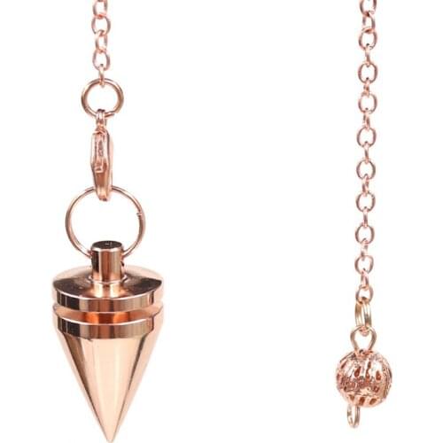 Rose Gold Colors Cone Metal Pyramid Pendant Link Chain Pendulum Gravity Concentration Fashion Jewelry