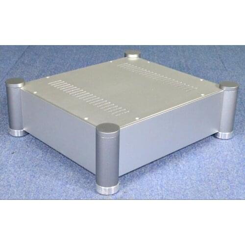 Silver All aluminum amplifier chassis / Tube amp / Pre-amplifier chassis / AMP Enclosure / case / DIY box (355*313*119MM)