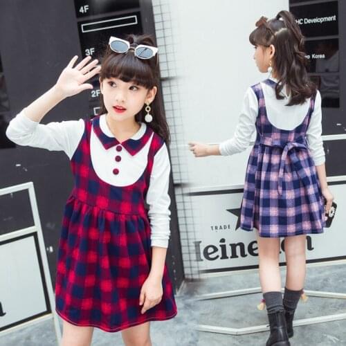 Girls Clothing Plaid Teenage Girl Dress Fashion Style Girls School Dress Wear School Girls Uniform Kids Children Dress
