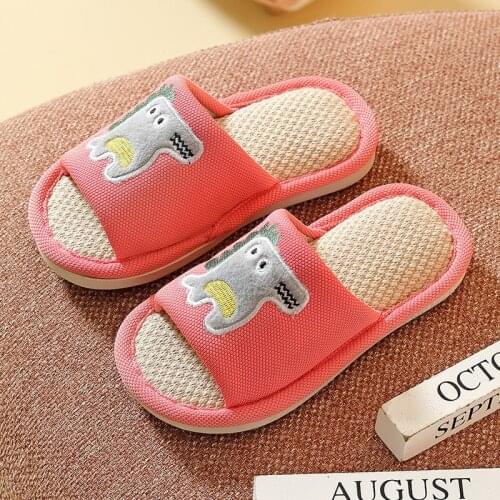 Slippers for Boy Girl Summer Spring Flat Shoes Children Home Indoor Cartoon Dinosaur Cute Fashion Kids Sandals Slides Flip Flops