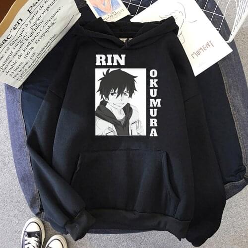 Rin Okumura Blue Exorcist Japan Anime Hoodie Men/women Cartoon Printing Long Sleeve Pullover Hoddy Harajuku Korean Sweatshir Men