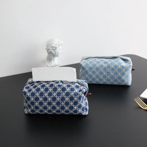 Simple Cloth Art Tissue Box Napkin Holder Car Living Room Paper Towels Dispenser Tissue Boxes Container Dining Table Decor