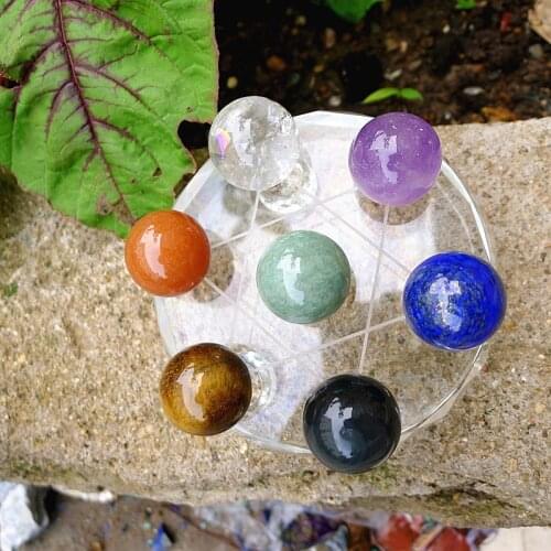 Natural white crystal lapis lazuli amethyst , orange aventurine jade obsidian nunatak ball decoration