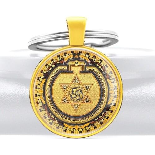 Vintage Judaism Symbol Glass Dome Metal Key Chain Unique Men Women Key Ring Jewelry Gifts Keychain