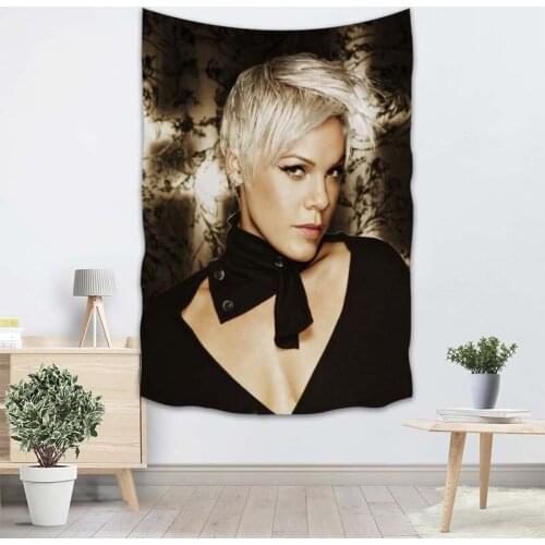 High Quality P!nk Tapestry Wall Hanging Tapestries Cloth Fabric Print For Living Room Decorative Wall Blanket 0511