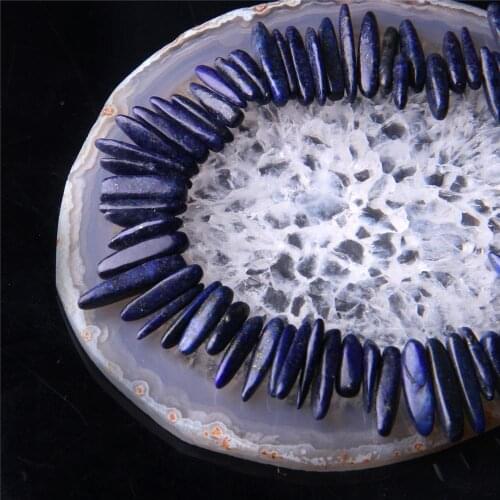 Wholesale10-24mm Stick Shape Natural Lapis Lazuli Beads Healing Gems Loose Strand Bead 15.5" DIY Necklace For Jewelry Making