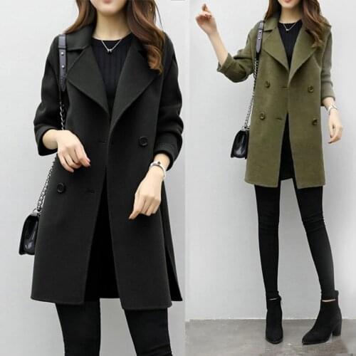 Womens Autumn Winter Jacket Casual Outwear Cardigan Ladies Slim Fit Coat Casual Solid Color Elegant Blend Outwear Veste Femme