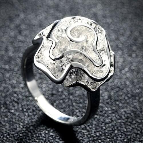 Hot Selling 925 Sterling Silver Elegant Rose Flower Women Rings Fashion Jewelry For Female ValentineS Day Gifts