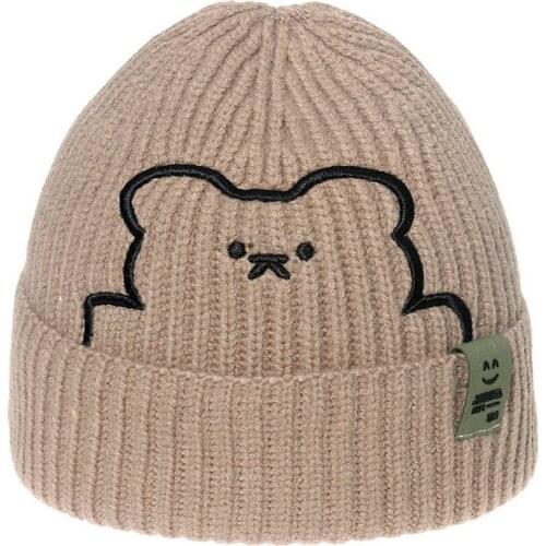 Winter Female Hedging Cap Knitted Hat For Women Cute Bear Japanese Style Beanie Skullies Warm Multiple Colour WY0190