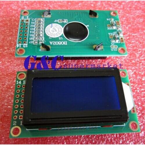 1PCS 0802 8X2 Character LCD Module Blue Backlight NEW Electronic Product Accessories Compatible Board Breadboard diy electronics