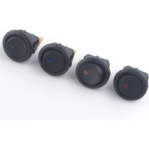 10Pcs Car 12V / 220V 3 Pin cats eye Round Rocker Dot Boat LED Light Toggle Switch SPST