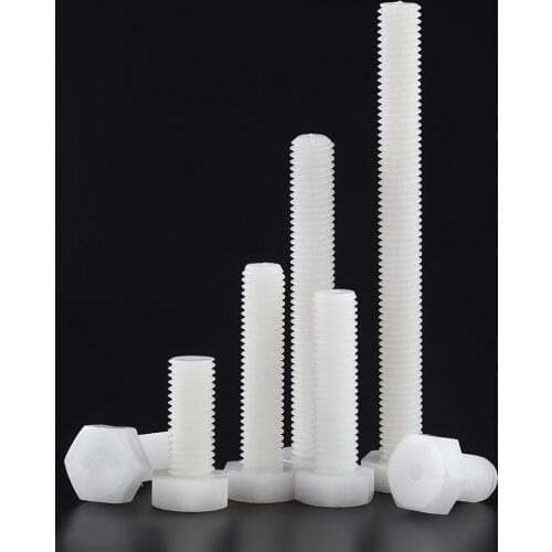 10PCS M12*20 25 30 35 40 50 60 70 Plastic External Outside Hex Hexagon Head Cap Screw Bolt M12x20 M12x30 M12x50 M12x60