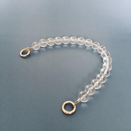 35cm/100cm Transparent Acrylic Women Handbag Accessory Chain Clear Round Bead Replacement Strap Women Clutch Shoulder Bag Chain