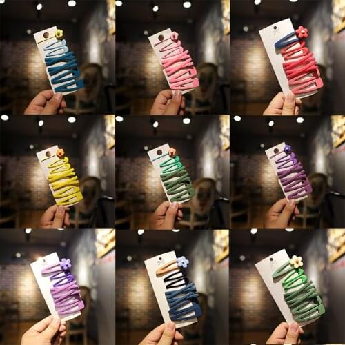 7PCS/Set Women Girls Candy Colors Cute Flower Geometric Hair Clips Sweet Hairpins Headband Barrettes Fashion Hair Accessories