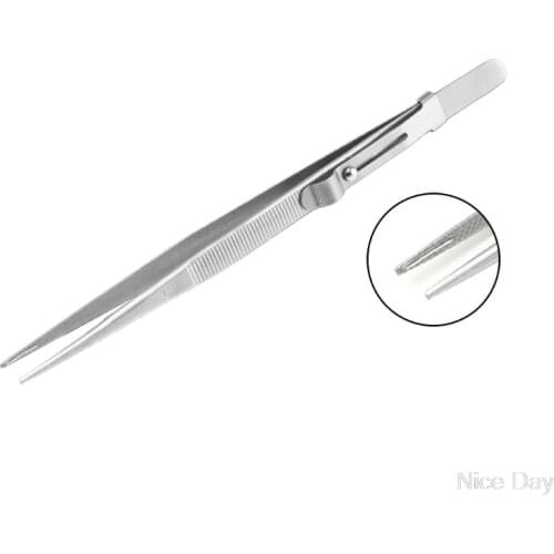 Antislip Stainless Steel LP Vinyl Record Cartridge Stylus Turntable Installation Tweezers Clamp Clip with Lock Slot M27 20