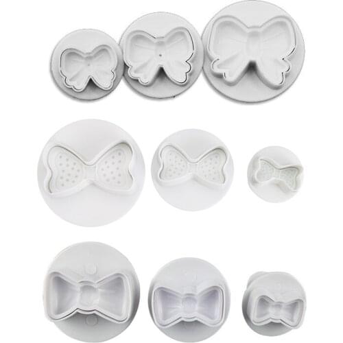 Butterfly Big Bow Cookie Cutter Plastic Biscuit Knife Baking Fruit Kitchen Tools Cake Mold Embossing Printing