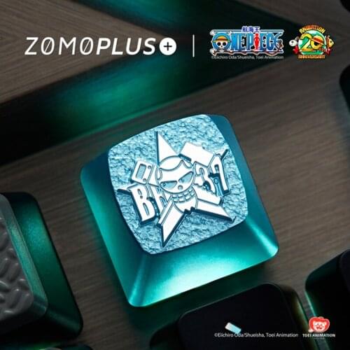 Key cap ONE PIECE mechanical keyboard keycap personality design,ONE PIECE FRANKY Cherry MX axis aluminum alloy keycaps,M25