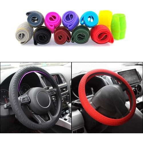 16Inch Silicone Car Steering Wheel Case Cover Shell Skidproof Car Accessories For Audi Nissan Peugeot Honda KIA Hyundai LADA BMW