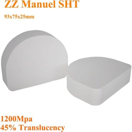 SHT Zirkonzahn Manual Dental Zirconia Block, White Zirconium 1200mpa 45% Translucency