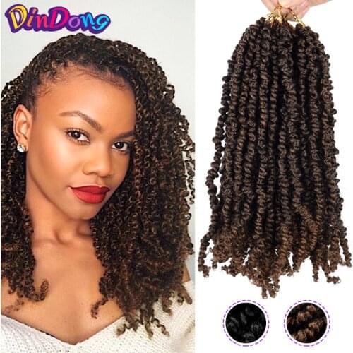 DinDong Crochet Hair Extension 12-18 inch Passion Twist Braiding Hair Synthetic Fluffy Twists Pre Stretched Ombre Braid
