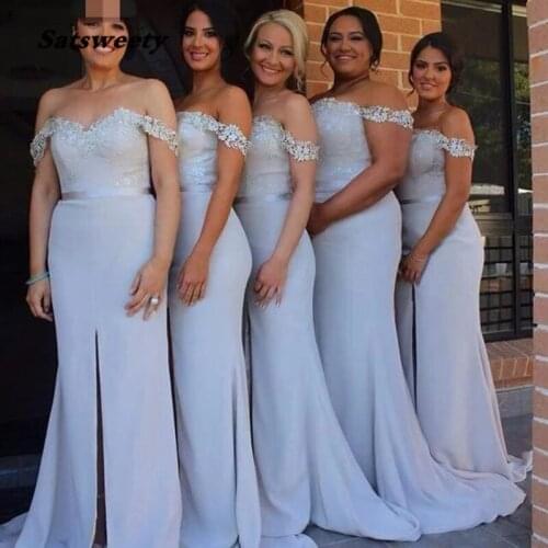 Spring Summer Lilac Long Cheap Bridesmaid Dress Side Slit Garden Boho Wedding Party Guest Maid of Honor Gown Plus Size Custom