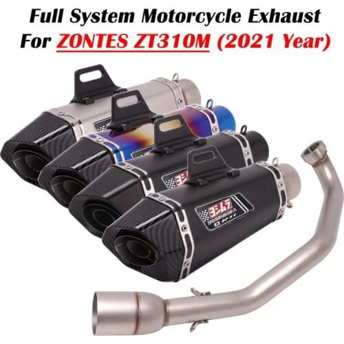 For ZONTES ZT310M 310M 2021 Motorcycle Exhaust Full Escape Systems Modified Muffler With Front Link Pipe DB Killer Silencer