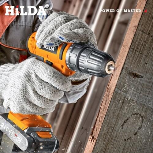 12/16/21V Portable Impact Cordless Drill 25NM Torque Electric Screwdriver Hand Drill with Lithium Battery Wireless Power Tools