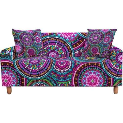 Ethinc Bohemian Flower Sofa Cover Armchair Furniture Cover Elastic Case on the Corner Couch Cover for Living Room Kids Bedroom