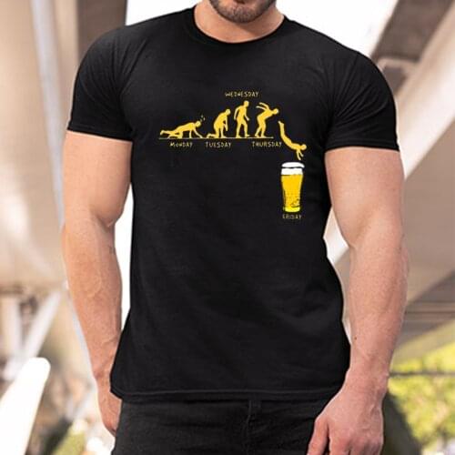 Week Craft Beer T Shirt Summer Men Tops Short Sleeve Cotton Mans Tshirt Cotton Casual Funny Drunk Tee Alcohol