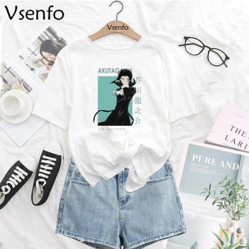 Bungo Stray Dogs Tshirt Women Men Harajuku Anime T Shirt Osamu Dazai Nakajima Atsushi Short Sleeve White Graphic T Shirts Summer