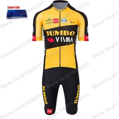 Jumbo Visma 2021 Team Cycling Skinsuit Race Bodysuit Road Cycling Jerseys Set Clothing Jumpsuit MTB Maillot