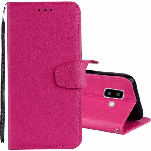 20pcs/lot Litchi 3 card leather phone case cover for Samsung Galaxy J4 plus/J4 Prime J6 plus/J6 Prime 2018 pouch cover case