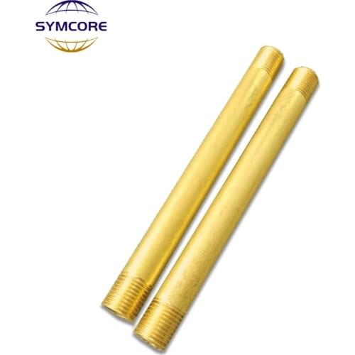 2pcs M10 Brass Outer Thread Straight Tube Table Lamp Wall Lamp Chandelier Middle Tube Connecting Tube Hollow Tooth Tube