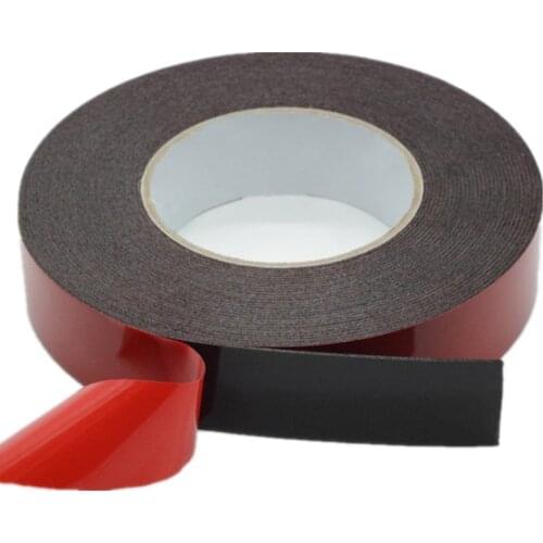 1pc 10M 10mm/15mm Width Black Double-sided Tape Import PE Strong Red Phone Repair Film Foam Electric Shockproof LED Lamp Belt