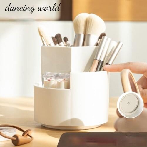 Multifunctional 3 Grid 360 Degree Rotating Pen Holder Desktop Organizer Large Capacity Pencil Box School Stationery Desk Storage