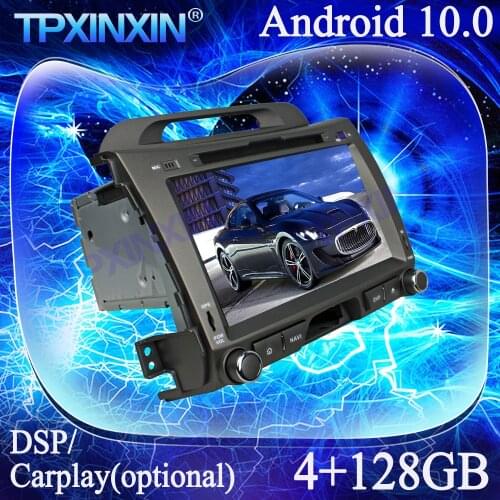 For Kia Sportage 2010-2016 Android 10.0 PX6 4G+128G Carplay Multimedia Player Tape Recorder GPS Navigation Auto Radio Head Unit