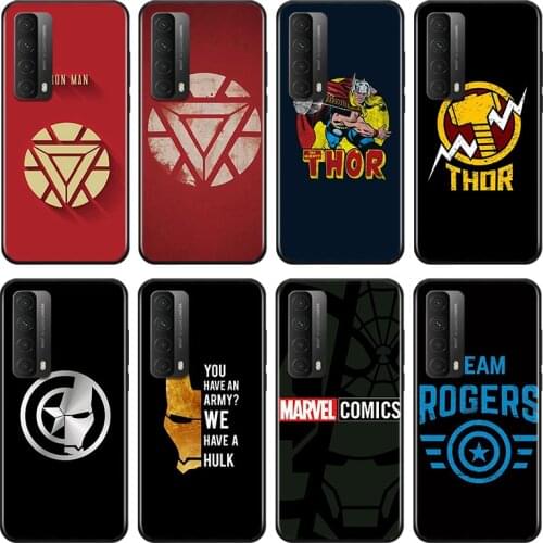 Marvel Avengers Hero Logo For Huawei Y9A Y9S Y9 Y8P Y8S Y7A Y7P Y7 Y6 Y6P Y6S Y5P Y5 Prime Pro 2019 2020 Soft Phone Case